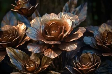 Obraz Artystyczne Kwiaty z Metalu: Elegancja i Blask