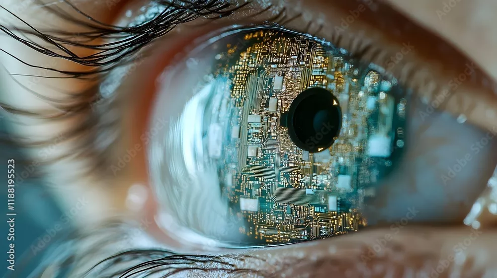 Obraz Futurystyczna Wizja: Technologia w Oku