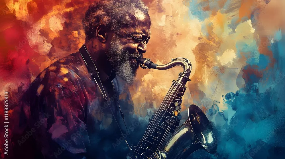 Obraz Magia Jazzu: Saksofonowy Szał Kolorów