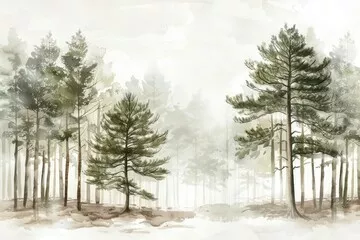 Fototapeta Magiczny Las w Mgiełkach