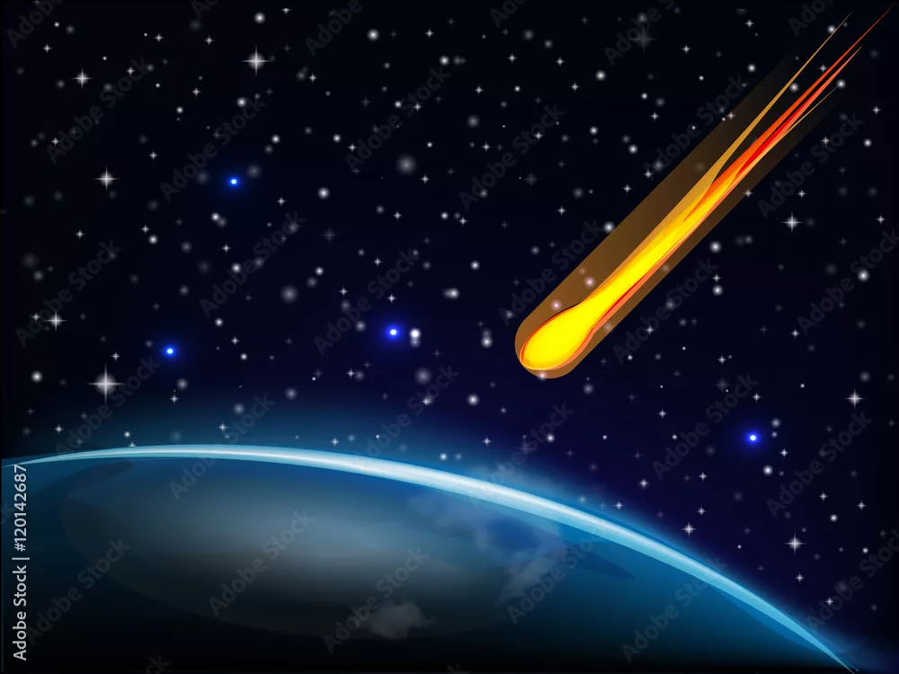 Fototapeta Spadająca gwiazda. Tło wektor gwiaździsty koncepcja meteorytu