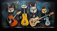 Obraz Koci Zespół Muzyczny: Jazzowy Koncert w Salonie