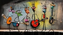 Obraz Abstrakcyjna Orkiestra: Muzyczna Ekspresja