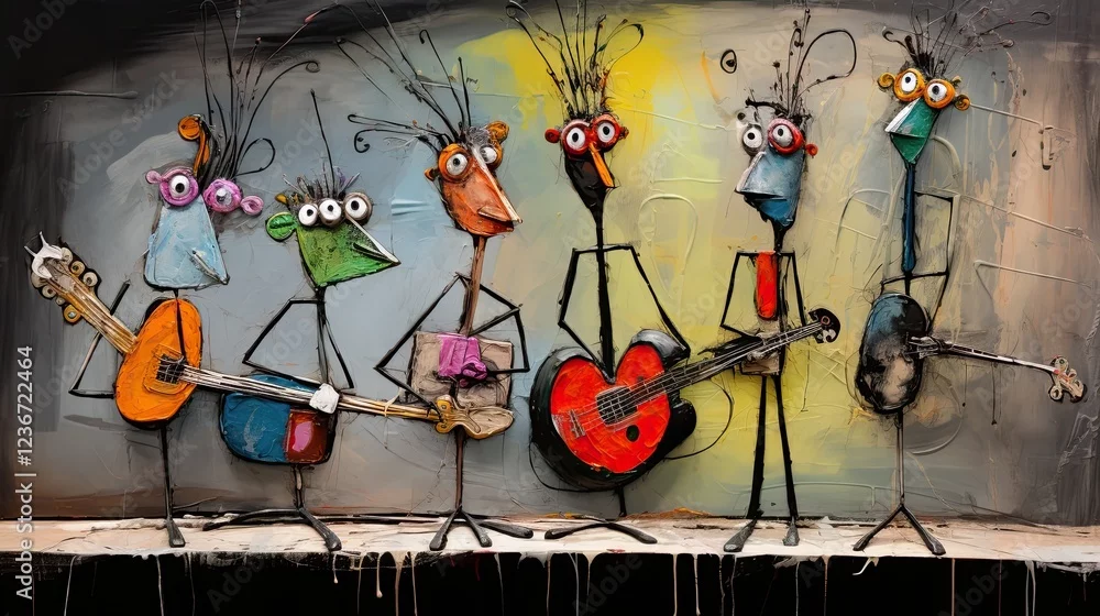 Obraz Abstrakcyjna Orkiestra: Muzyczna Ekspresja