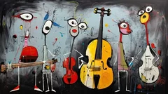 Obraz Muzyczna Abstrakcja: Harmonia Kolorów i Dźwięków