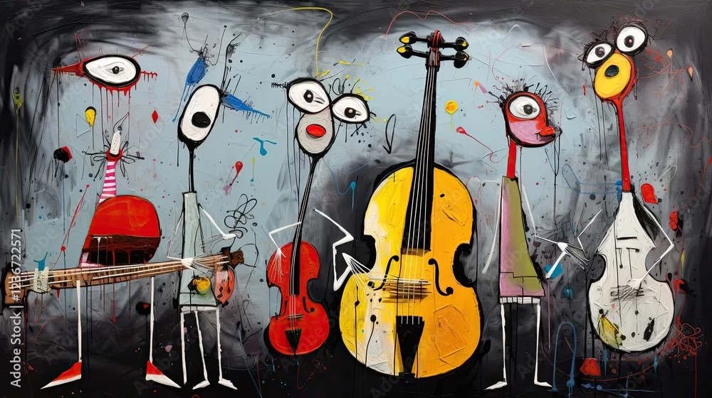 Obraz Muzyczna Abstrakcja: Harmonia Kolorów i Dźwięków