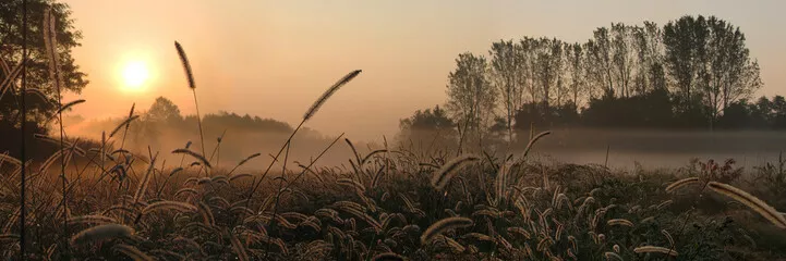 Obraz panoramiczny wschód słońca – piękno natury i magiczny nastrój