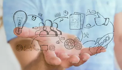 Fototapeta Biznesmen posiadania prezentacji projektu rękopisu