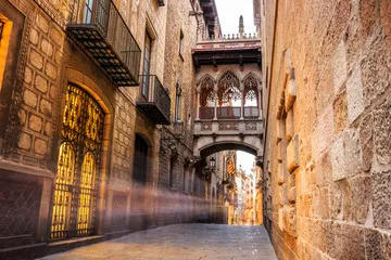 Fototapeta Dzielnica Barri Gotic w Barcelonie, Hiszpania