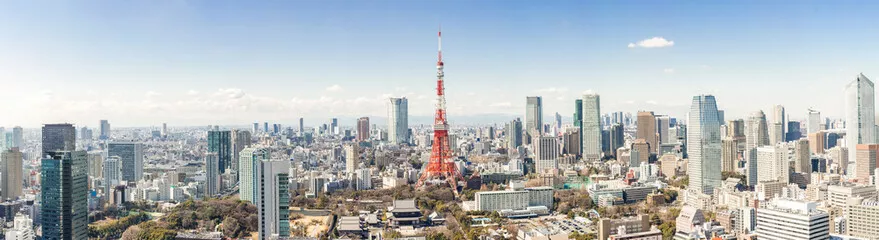 Fototapeta Panorama Tokio z Wieżą Tokijską - Nowoczesne Serce Japonii