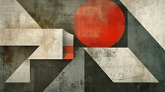 Obraz Geometryczna Abstrakcja: Harmonia Form i Kolorów