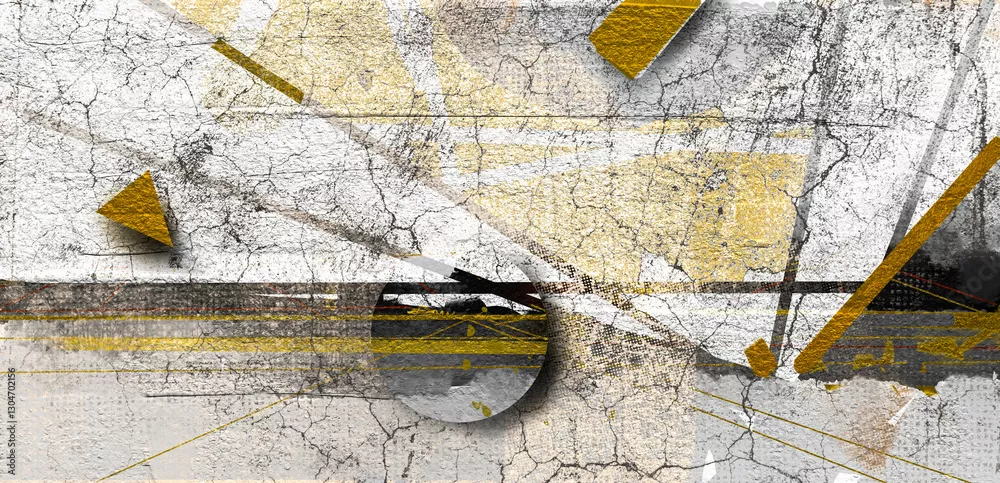 Obraz Abstrakcyjna Geometria: Złoto i Tekstury