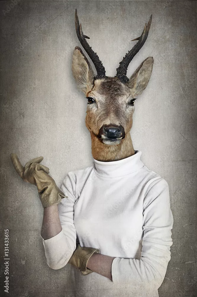 Obraz Surrealistyczny Portret: Elegancja i Natura