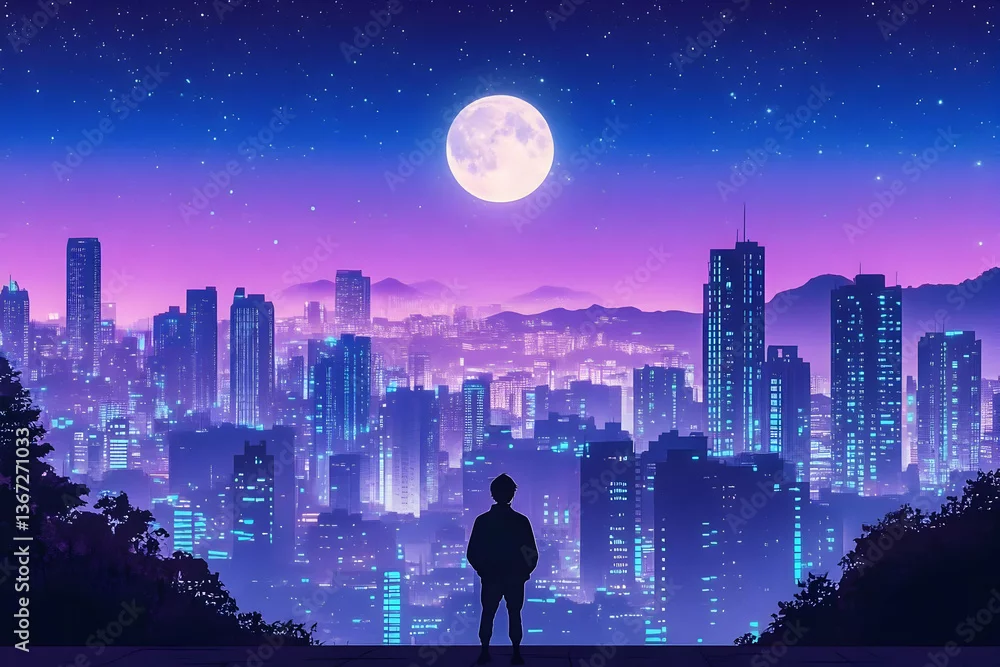 Obraz Magia Nocnego Miasta