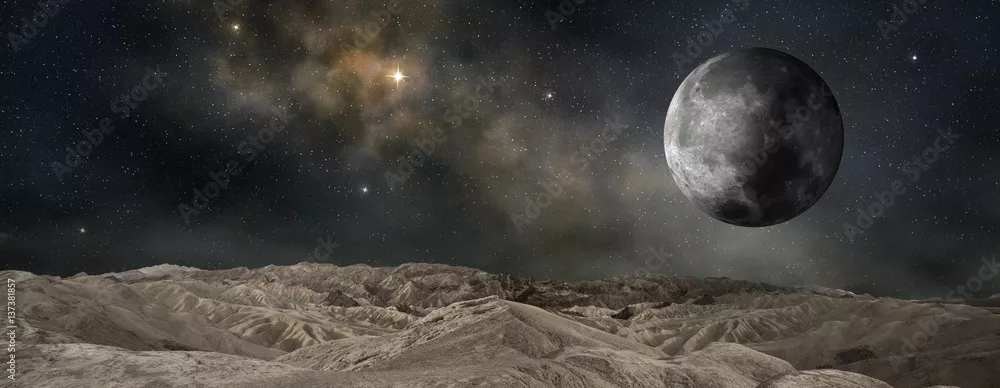 Fototapeta księżycowy satelita zewnętrznej planety, ilustracja 3d