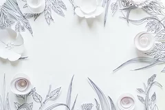 Fototapeta Elegancki Design z Papierowymi Kwiatami