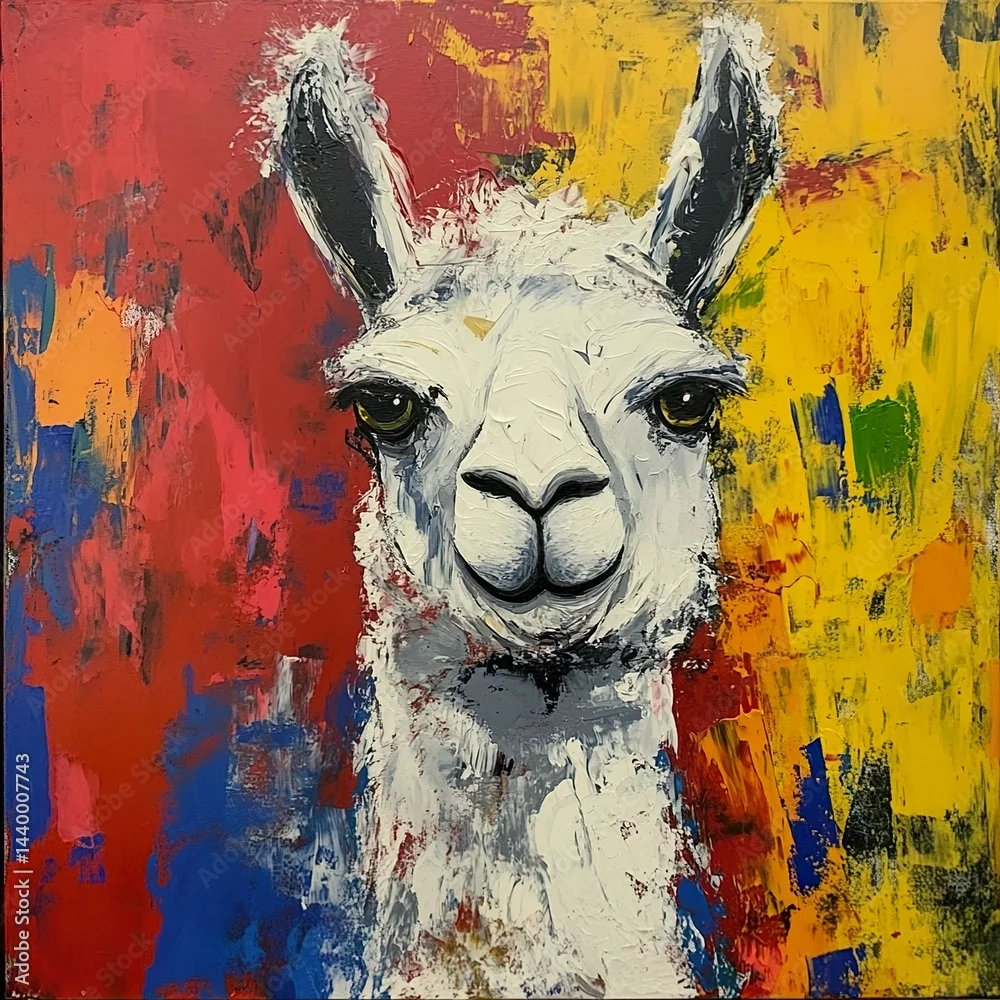 Obraz Kolorowa Llama: Ekspresja Radości