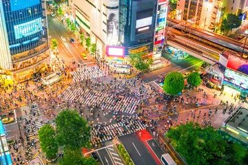 Fototapeta Shibuya przekraczanie z góry w Tokio