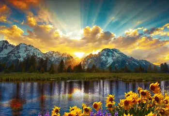 Fototapeta Grand Tetons i refleksja