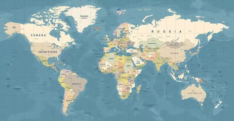 Fototapeta Mapa świata wektor Szczegółowa ilustracja mapy świata