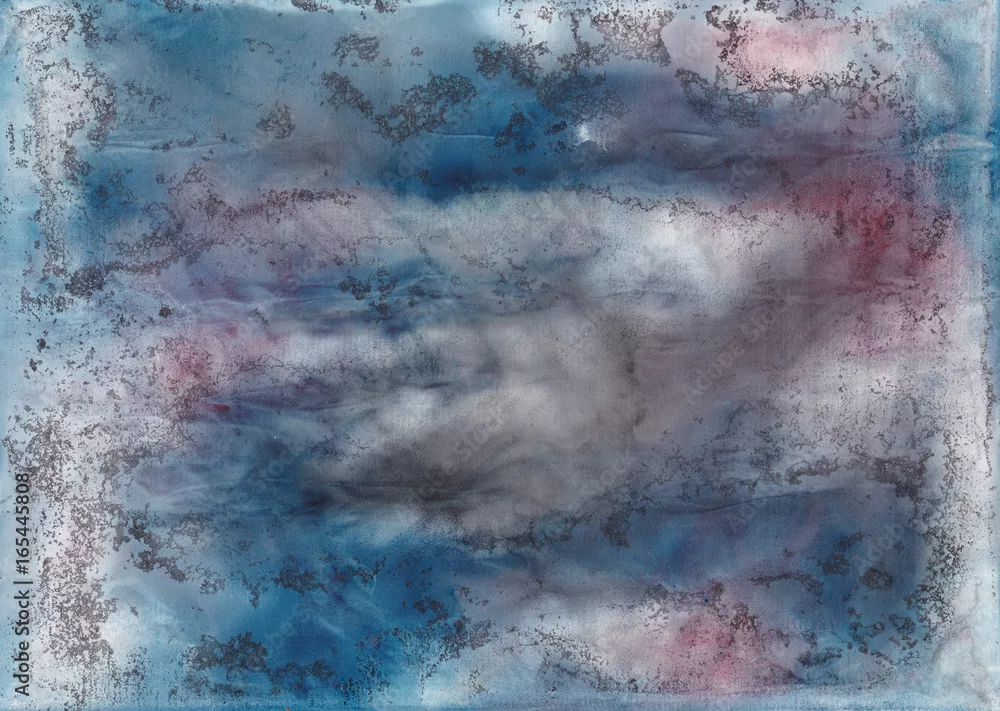 Obraz Abstrakcyjna Wizja Chmur: Przenikające Odcienie Niebieskiego i Szarości