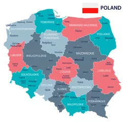 Obraz Mapa Województw Polski