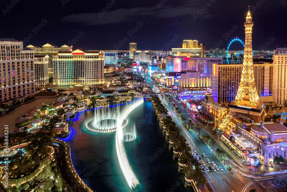 Fototapeta Las Vegas strip, widok z lotu ptaka