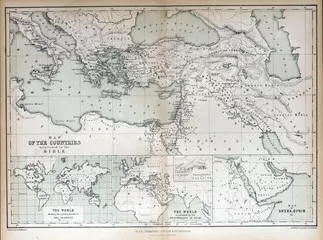 Obraz Stara mapa krajów wspomnianych w Biblii, 1870