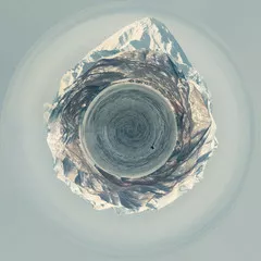 Fototapeta Kula małej planety 360 stopni. Wulkan. Pietropawłowsk Kamczacki, Rosja