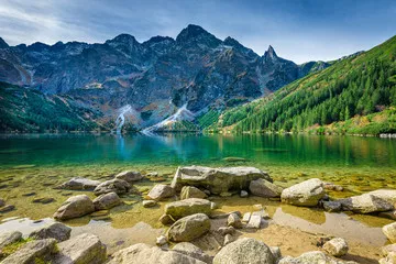 Fototapeta Green water lake Morskie Oko, Tatra Mountains, Poland