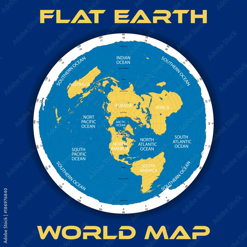 Obraz Map of a Flat Earth Design