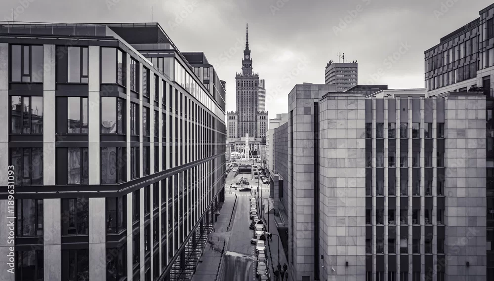 Obraz Nowoczesna Architektura Warszawy: Widok na Pałac Kultury