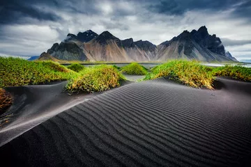 Obraz Dramatic Icelandic Landscape with Black Sand Dunes