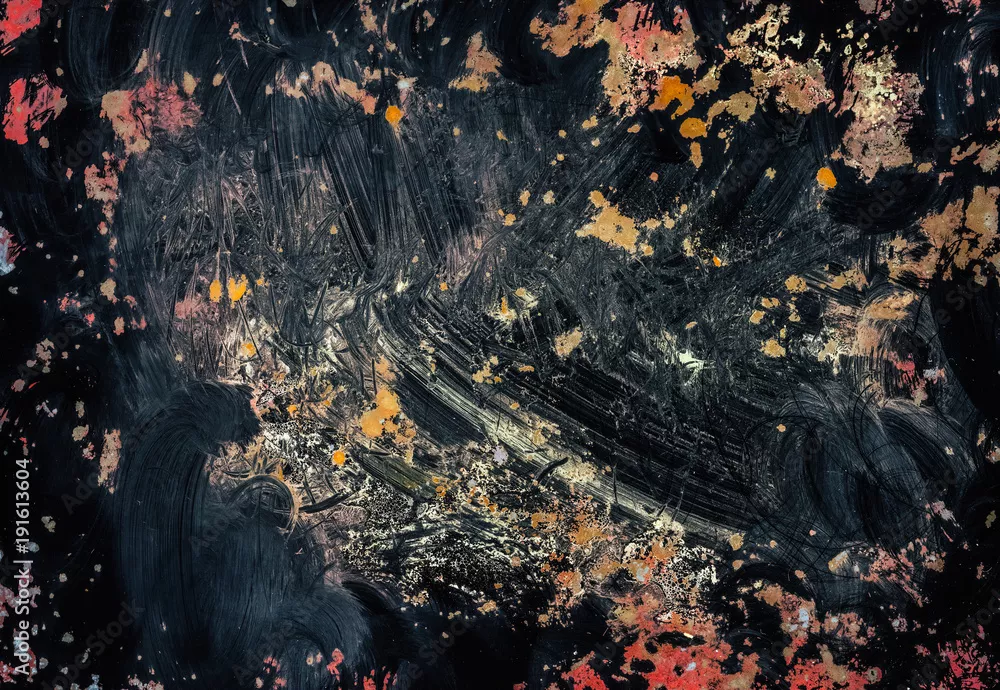 Obraz Chaos i Kolor: Abstrakcja w Ciemności