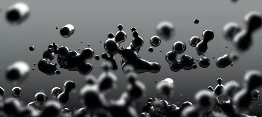 Fototapeta Fondo abstracto de liquido, tinta o petroleo flotando.Fisica de liquidos y ciencia