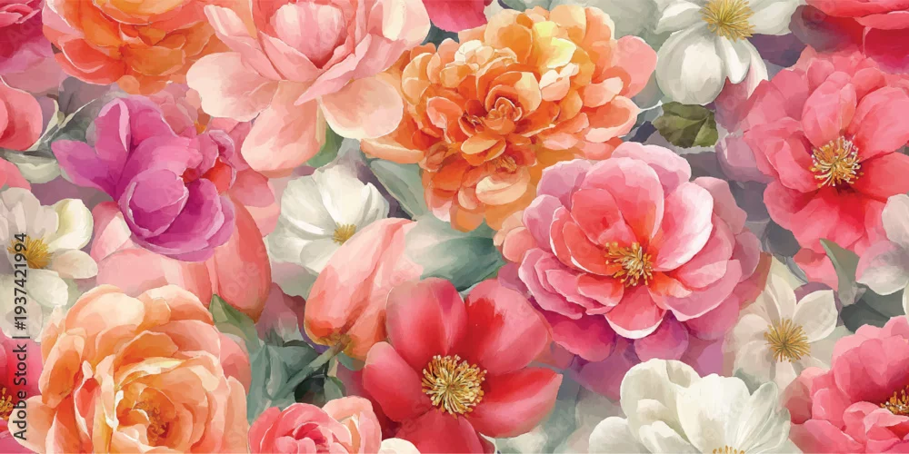 Obraz Kolorowy Ogród: Kwiatowy Raj