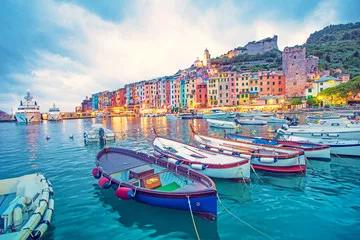 Fototapeta mistyczny port w Porto Venere, Włochy
