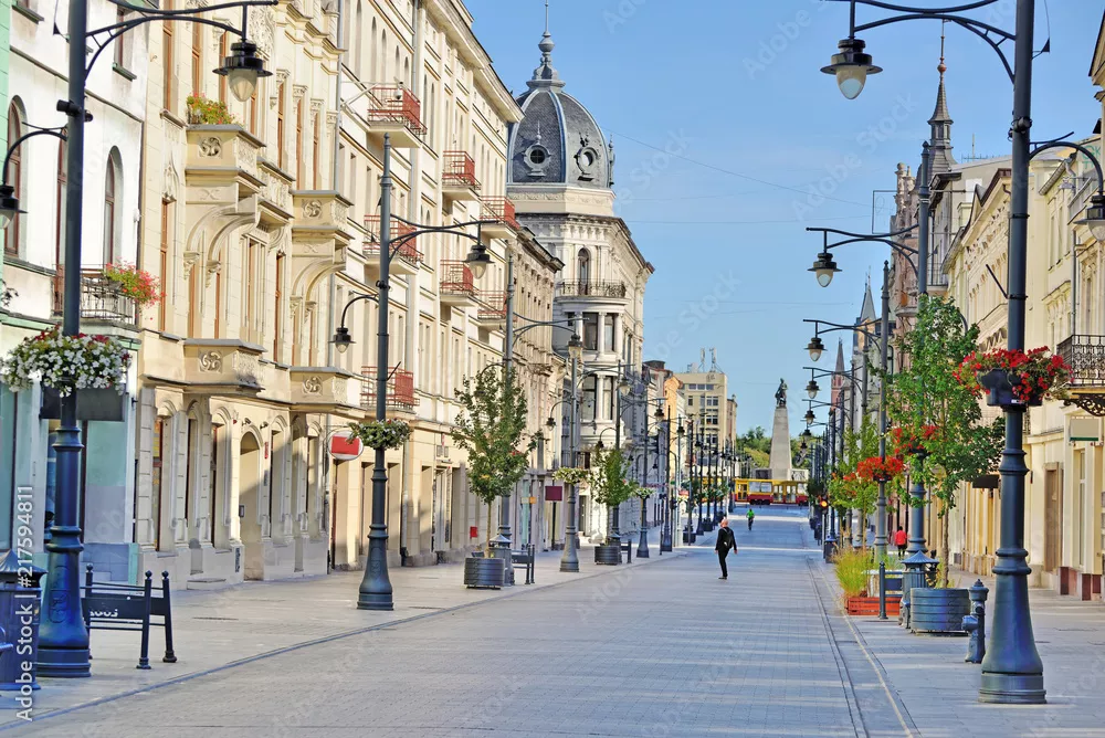 Fototapeta Łódź, Polska- ul. Piotrkowska.