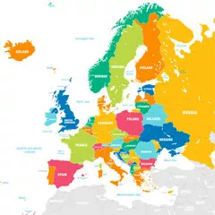 Fototapeta Kolorowa wektorowa mapa Europy