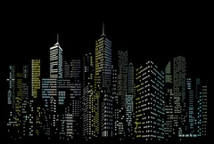 Obraz Metropolia w Blasku Nocy