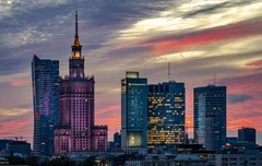 Obraz Niezapomniany Zachód Słońca nad Warszawą