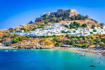 Fototapeta Lindos, Akropol na Rodos, Grecja