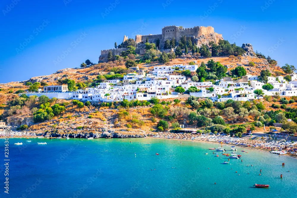 Fototapeta Lindos, Akropol na Rodos, Grecja