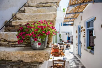 Fototapeta Tradycyjna ulica na Naxos, Grecja