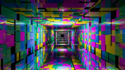 Fototapeta Podróż przez Kolorowy Wymiar: Projekt Przestrzeni Cyfrowej
