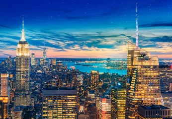 Fototapeta Spektakularny Widok na Nocny Manhattan