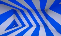 Fototapeta Przestrzeń w Błękitnych Pasmach: Eksploracja Geometrycznych Illuzji