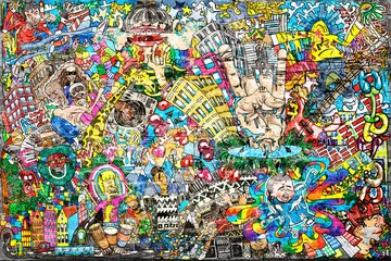 Obraz muzyczne graffiti w stylu miejskim