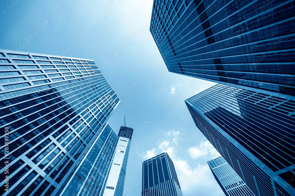 Obraz Wznoszące się Wieżowce: Architektoniczna Potęga Miasta