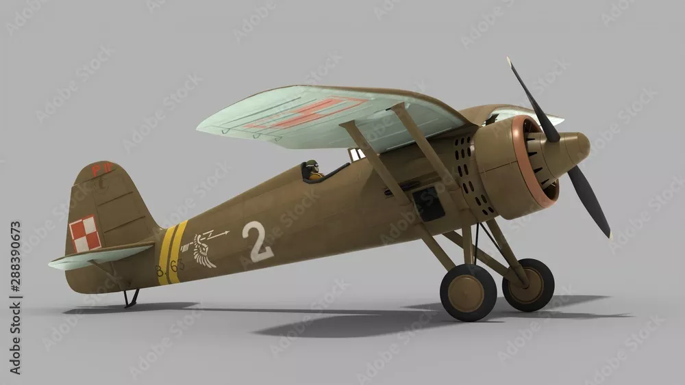Fototapeta Polski myśliwiec PZL P-11c podczas II Wojny Śiatowej